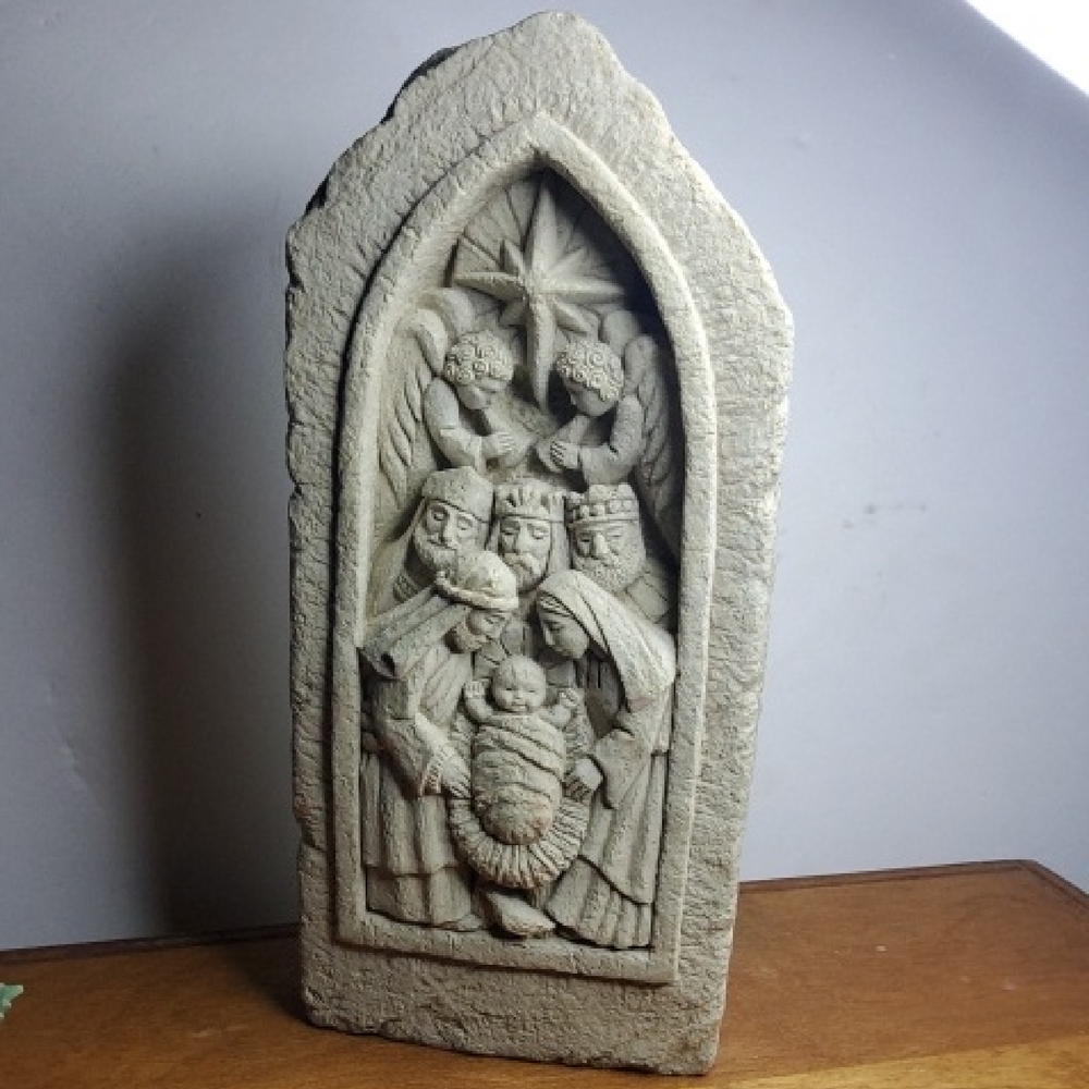 Carruth Studio Nativity Stone Sculpture 1988.